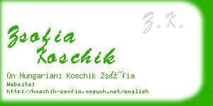 zsofia koschik business card